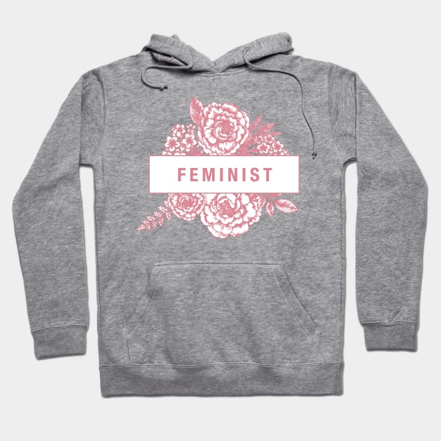 Floral FEMINIST Sticker Hoodie by aterkaderk